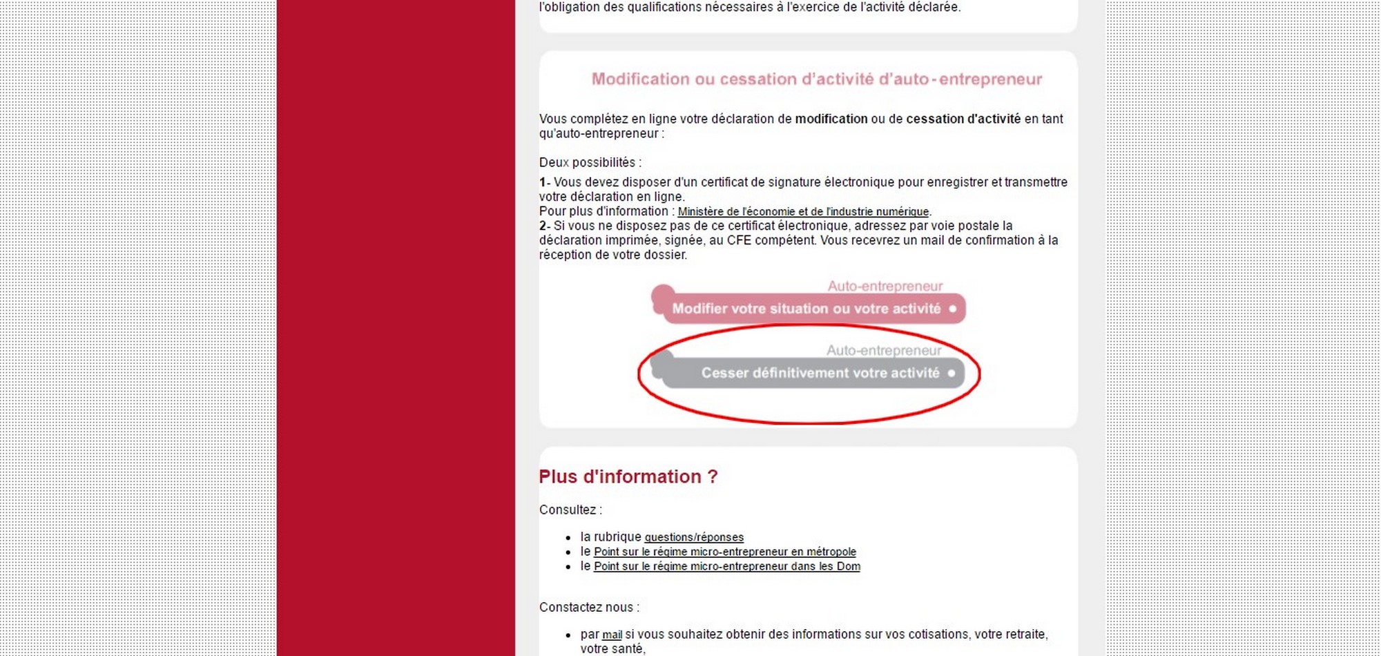 fermer auto-entreprise devenir auto-entrepreneur cession activité