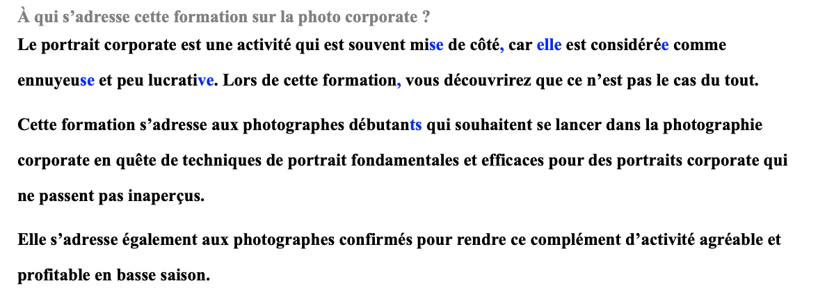 Séverine Mazières : Correction de texte