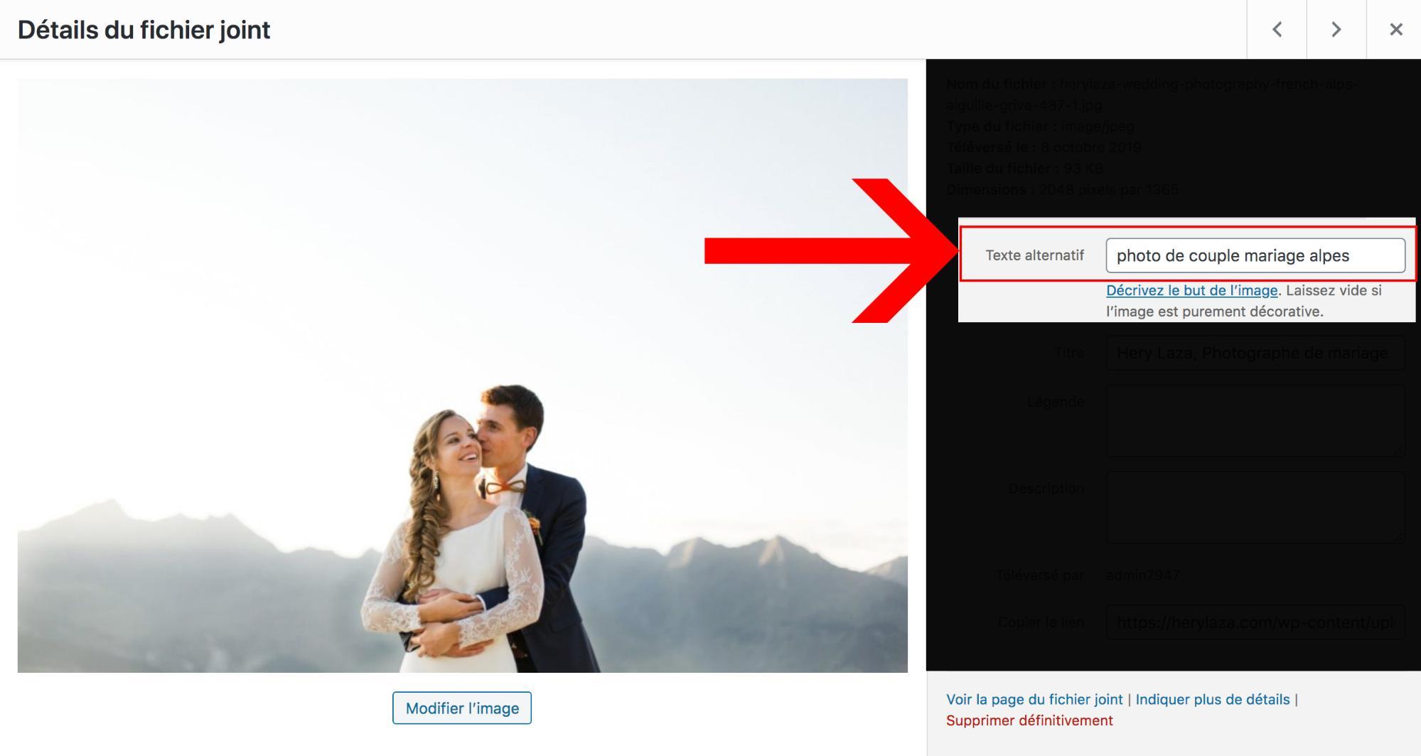 12-alt-texts Remplir le texte alternatif pour une image sur wordpress